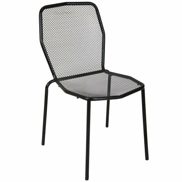 Bfm Seating Avalon Black Stackable E-Coated Steel Outdoor / Indoor Side Chair 163DV454BL